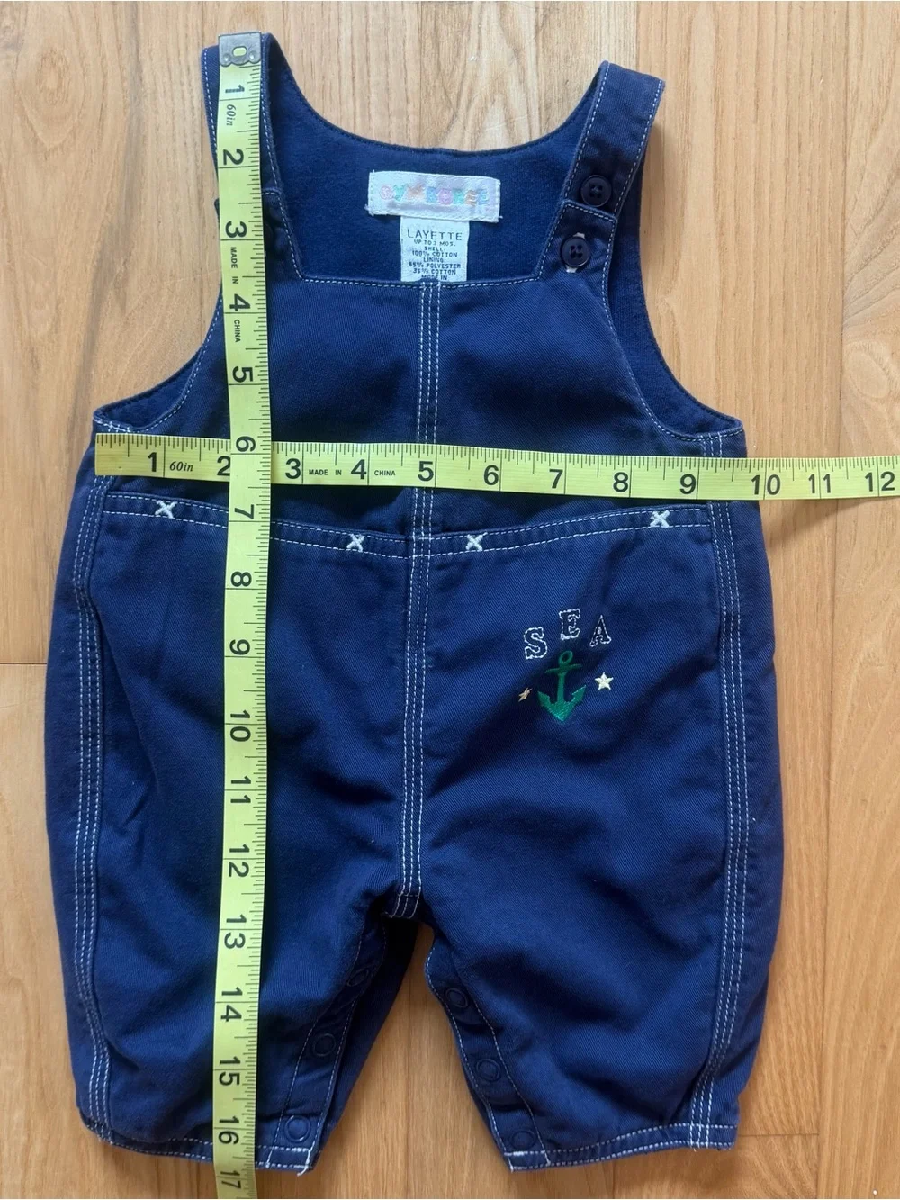 Vintage Gymboree 1998 Sea Anchor Overalls & Bodysuit Layette 0-3 Months